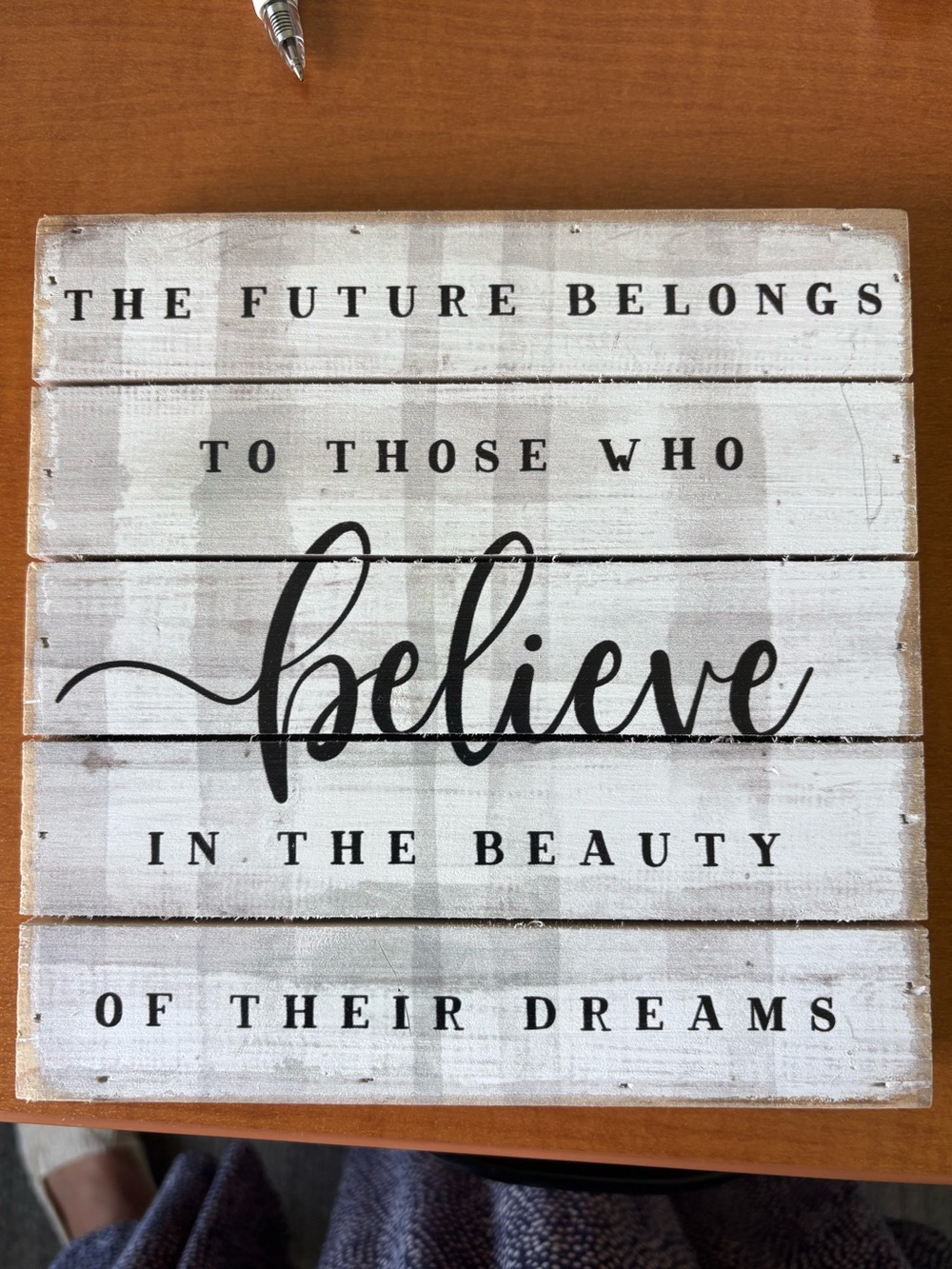 Believe Inspirational Wall Sign - White and Black